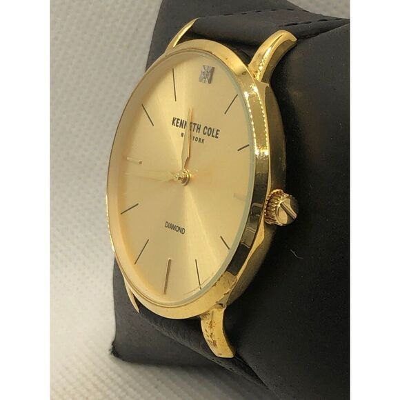 Kenneth Cole KC50738006 Women Black Leather Analog Dial Quartz Wrist Watch KS282 - Picture 2 of 9